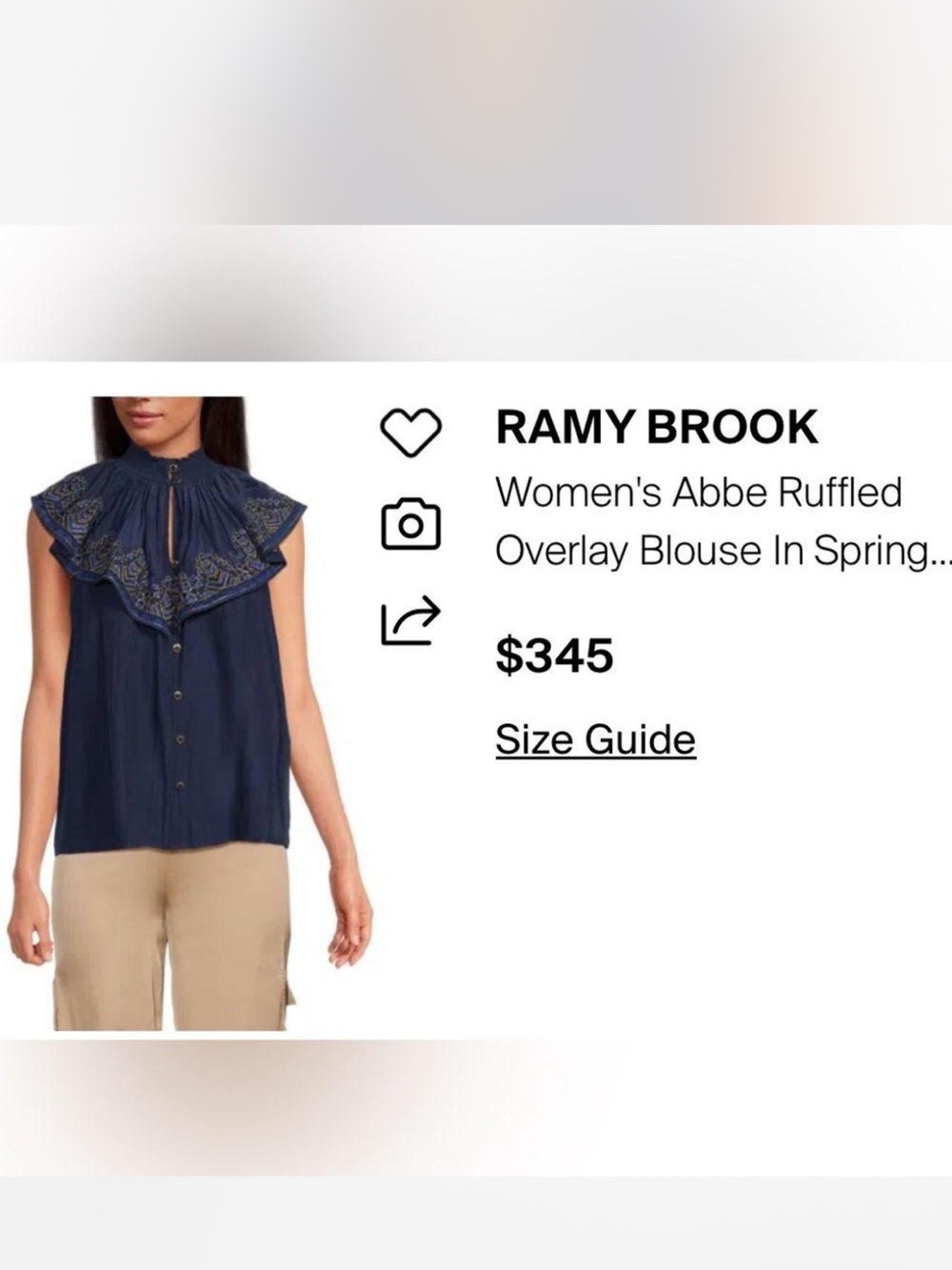 Ramy Brook Abbe Ruffled Overlay Blouse - Picture 6 of 8